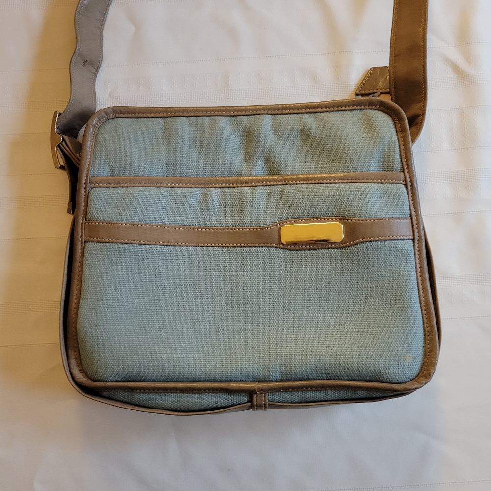 Vintage Mary Ann Rosenfeld Women's Blue and Brown Handbag Purse - Picture 5 of 14